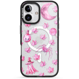 Pink Moon & Maple Black Impact Magsafe Phone Case for iPhone 16, iPhone 16 Plus