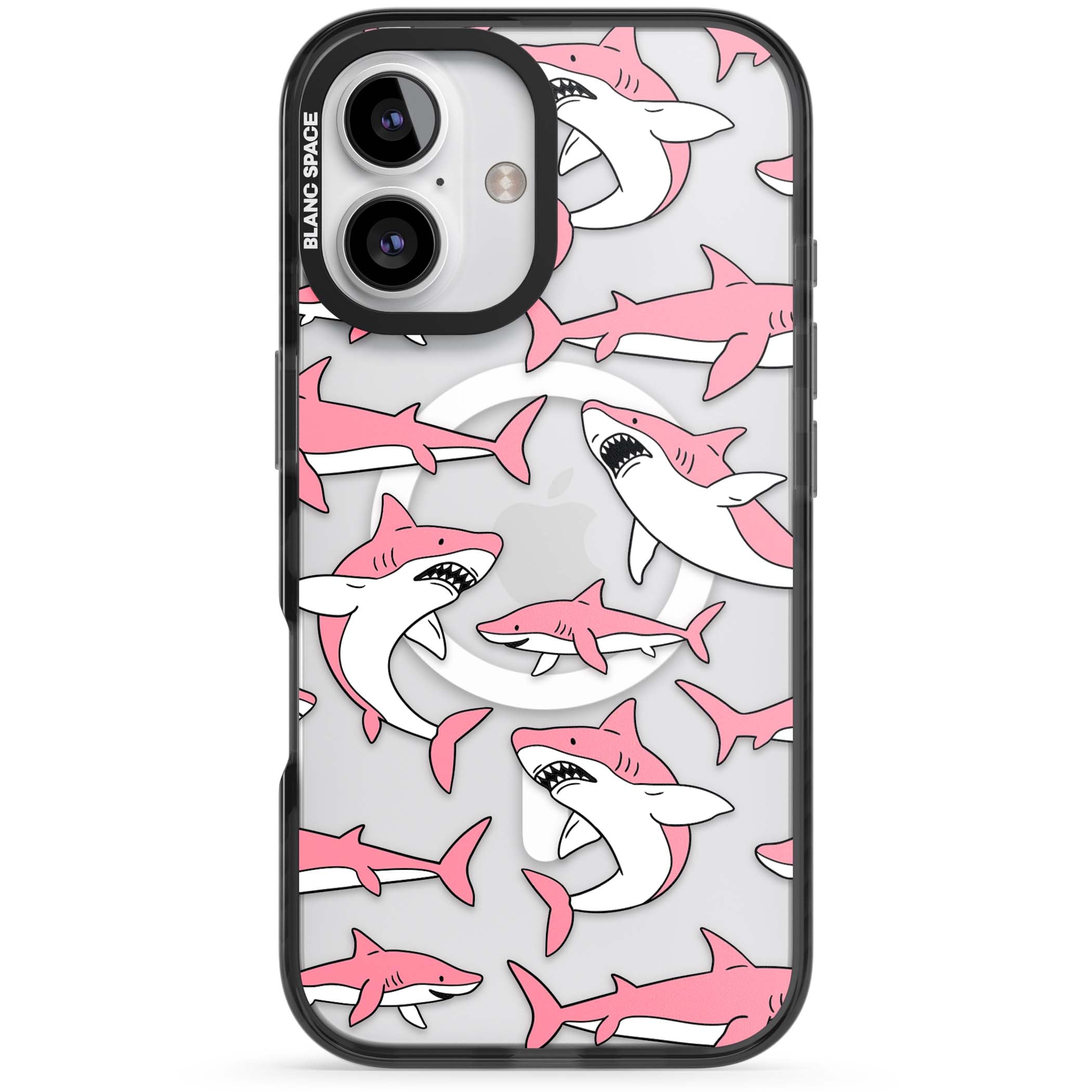 Bubblegum Sharks for her iPhone case | Black Impact Magsafe case for iPhone 16, iPhone 16 Plus
