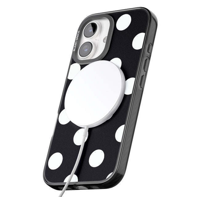 iPhone 16 Pro Max Chic Black Polka Dot Black Impact Phone Case