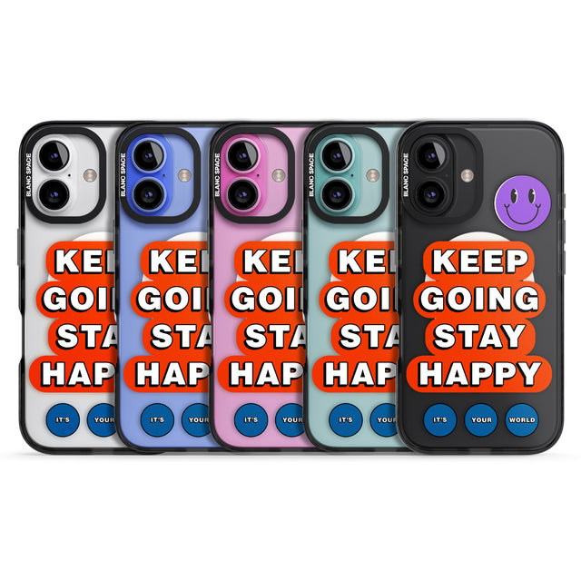 iPhone 16 Keep Going Stay Happy Clear Impact Phone Case