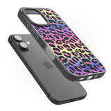 iPhone 16 Pro Max Rainbow Gradient Leopard Print Black Impact Phone Case