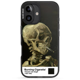 iPhone 16 Pro Max Skull of a Skeleton with Burning Cigarette Black Impact Phone Case