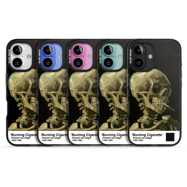 iPhone 16 Pro Max Skull of a Skeleton with Burning Cigarette Black Impact Phone Case