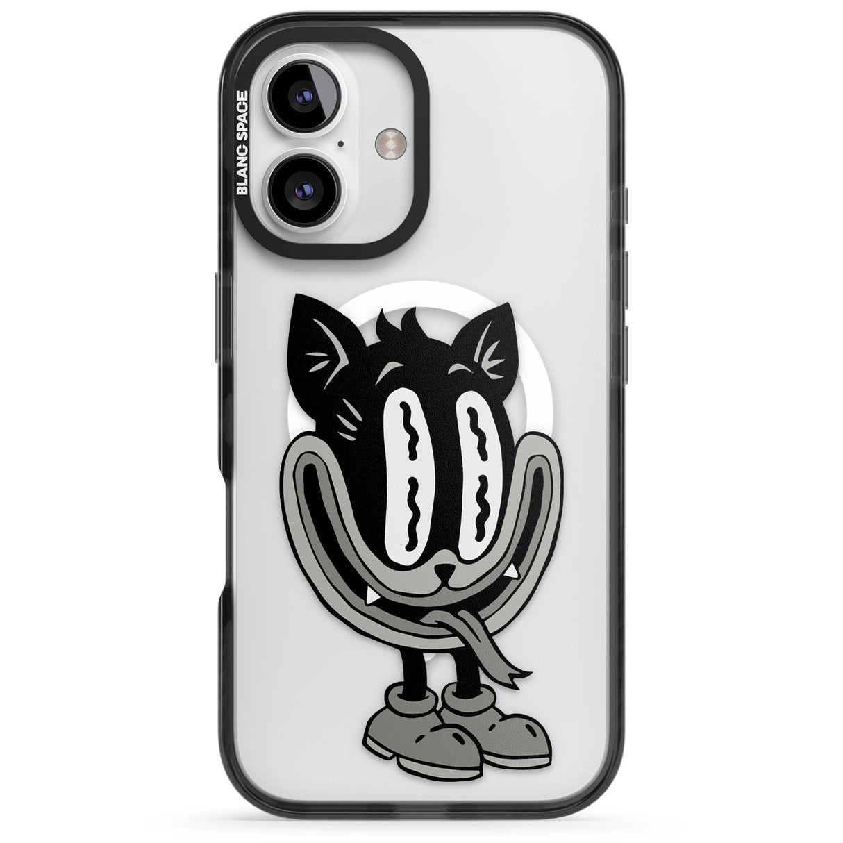 iPhone 16 Pro Max Faded Feline Black Impact Phone Case