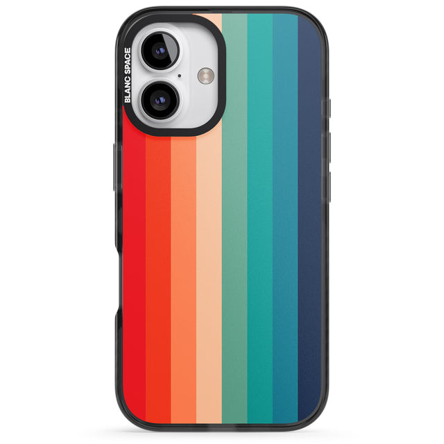 iPhone 16 Pro Max Retro 70's Colour Palette Black Impact Phone Case