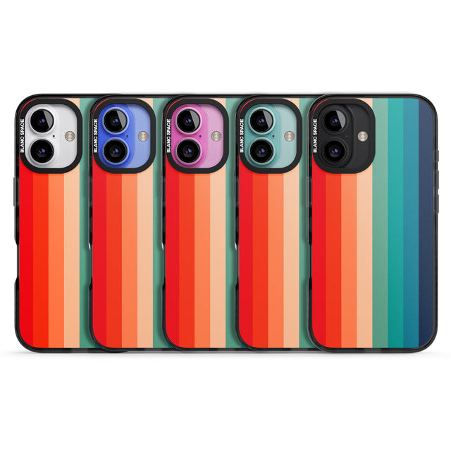 iPhone 16 Pro Max Retro 70's Colour Palette Black Impact Phone Case