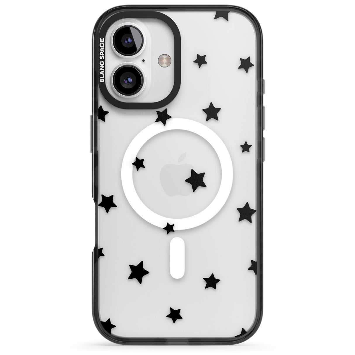 iPhone 16 Pro Max Black Stars Pattern Black Impact Phone Case