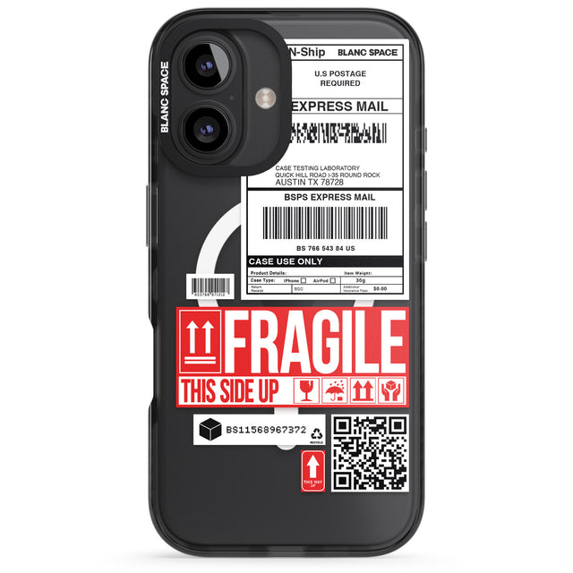 iPhone 16 Pro Max Shipping Label Black Impact Phone Case