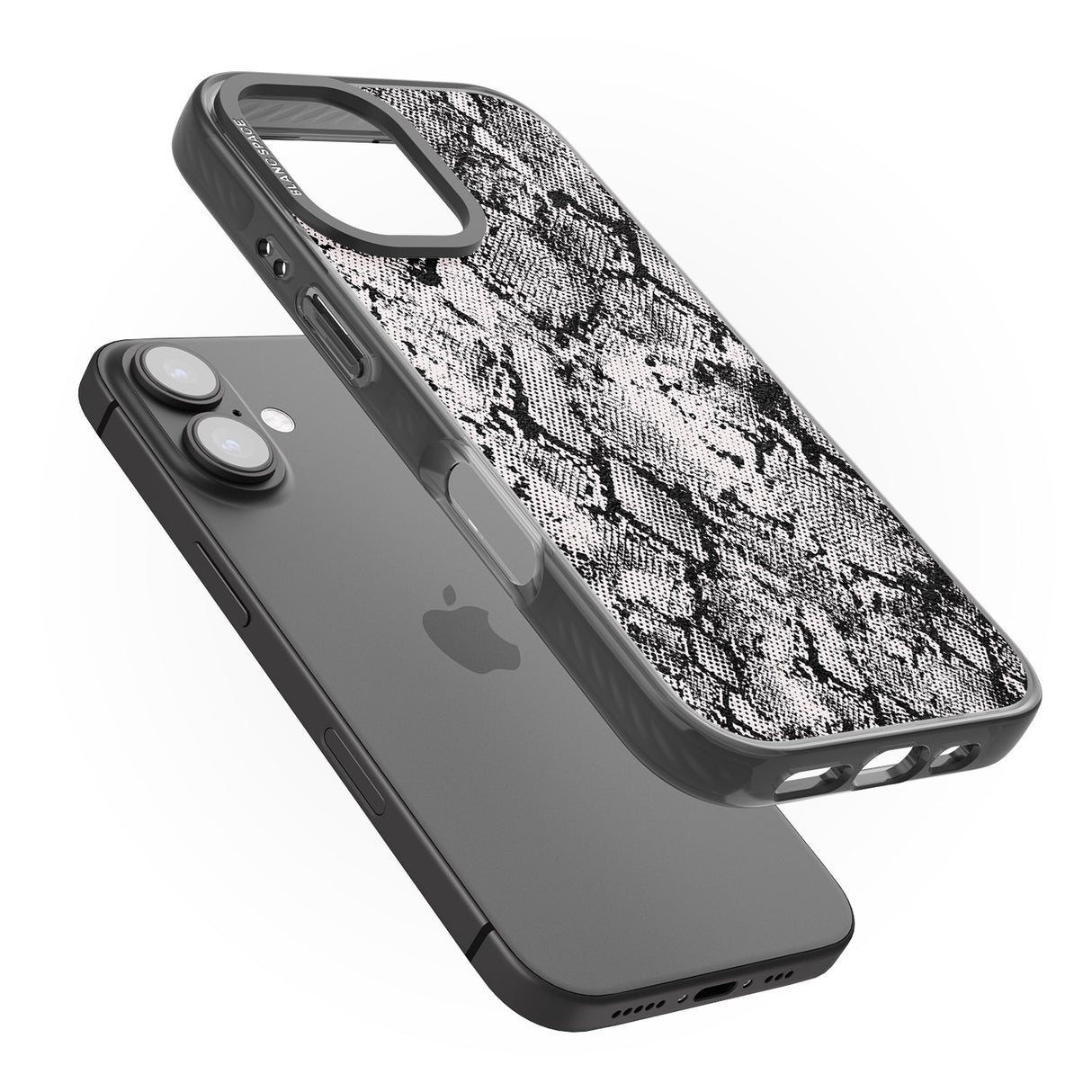 iPhone 16 Pro Max Pastel Snakeskin - Grey Black Impact Phone Case