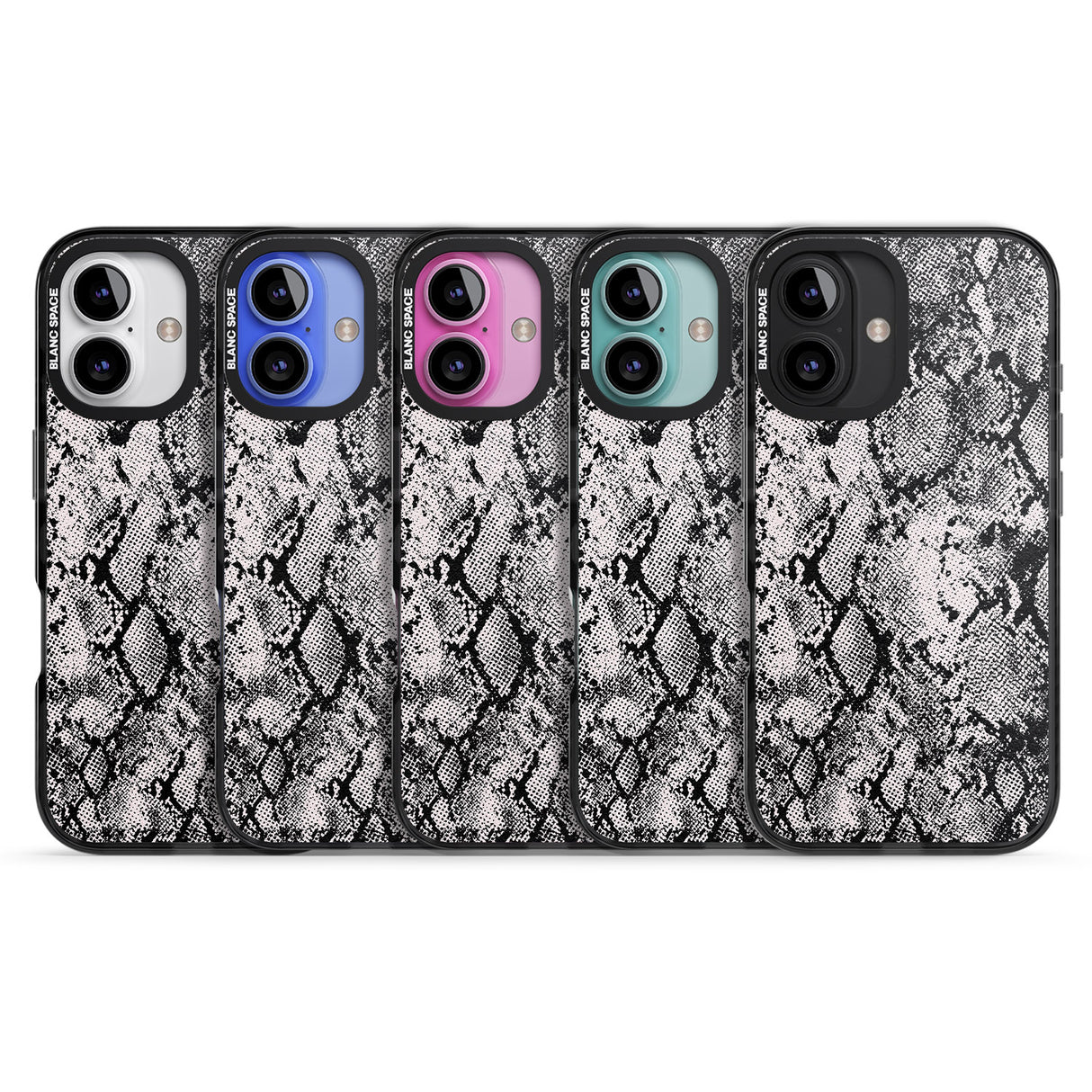 iPhone 16 Pro Max Pastel Snakeskin - Grey Black Impact Phone Case