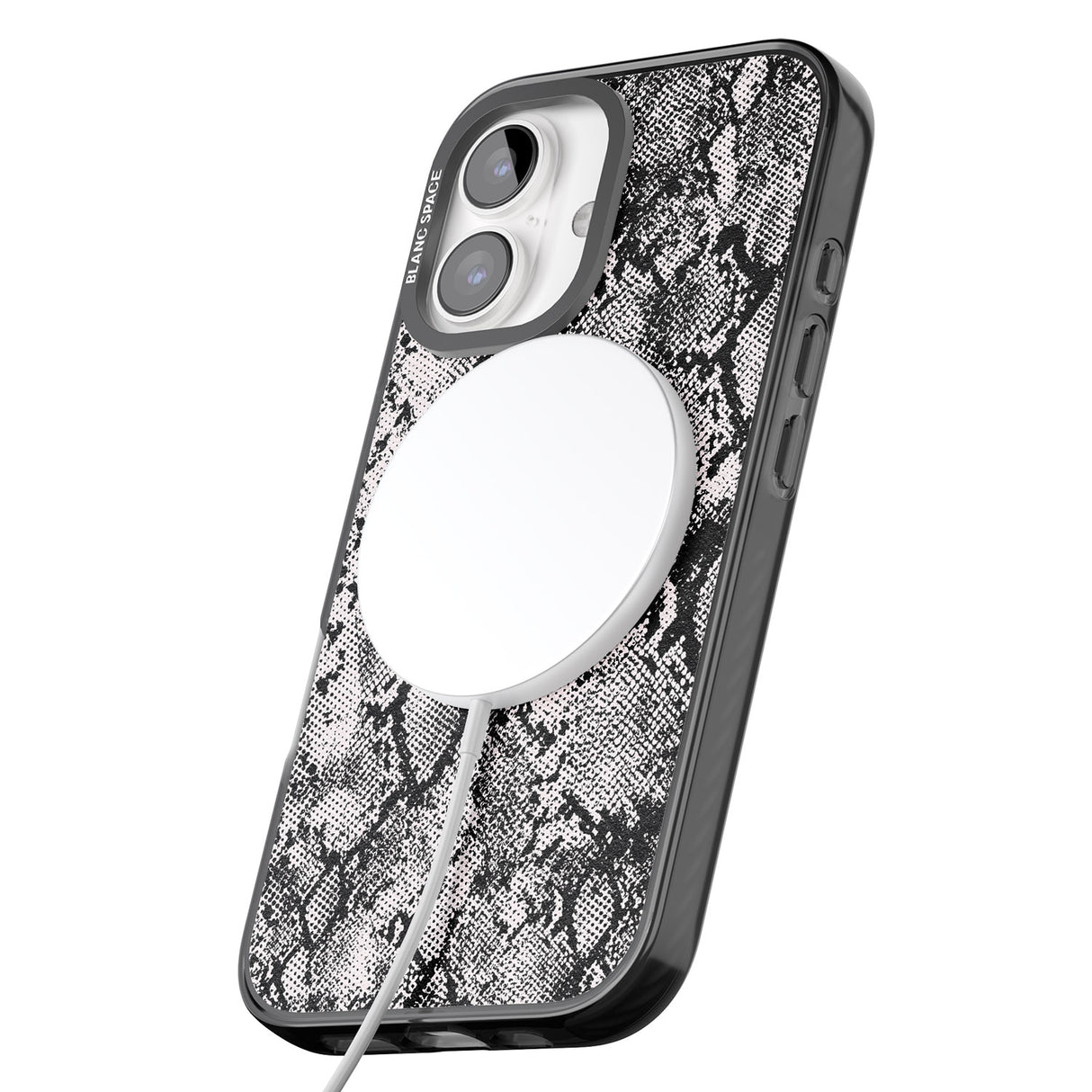 iPhone 16 Pro Max Pastel Snakeskin - Grey Black Impact Phone Case