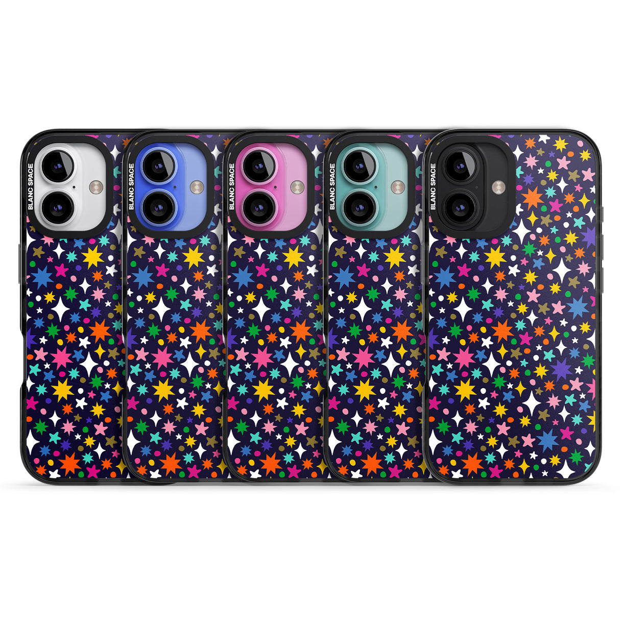 iPhone 16 Pro Max Rainbow Starburst (Purple) Black Impact Phone Case