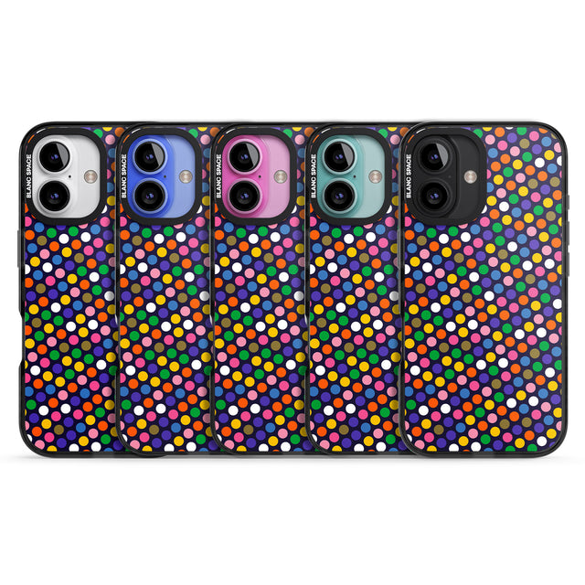 iPhone 16 Pro Max Multicolour Polka-dot Fiesta (Purple) Black Impact Phone Case