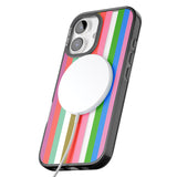 iPhone 16 Pro Max Vibrant Stripes Black Impact Phone Case