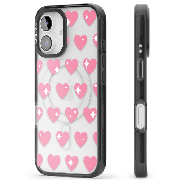 iPhone 16 Pro Max Sweet Hearts Black Impact Phone Case