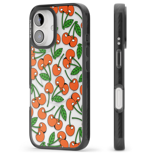 iPhone 16 Pro Max Orchard Fresh Cherries Black Impact Phone Case