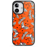 iPhone 16 Pro Max Colourful Crane Pattern (Orange) Black Impact Phone Case