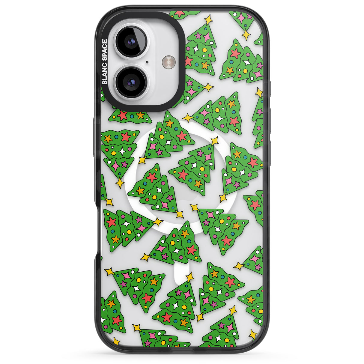 iPhone 16 Pro Max Christmas Tree Pattern Black Impact Phone Case