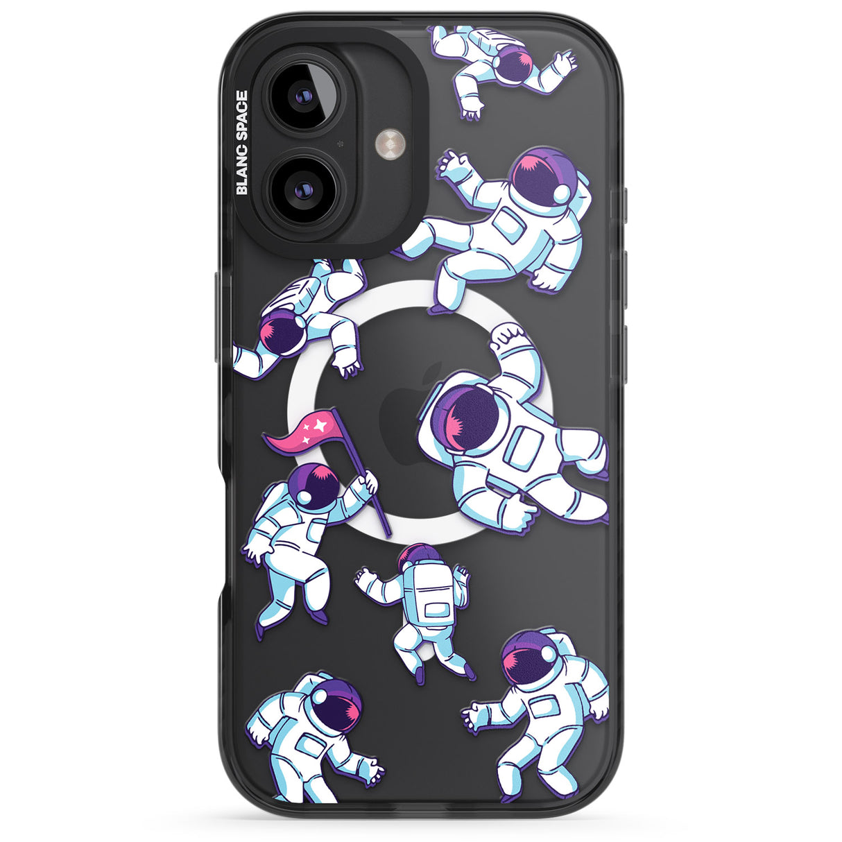 iPhone 16 Pro Max Astronaut Pattern Black Impact Phone Case