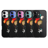 iPhone 16 Pro Max Astronaut Balloon Planets Black Impact Phone Case