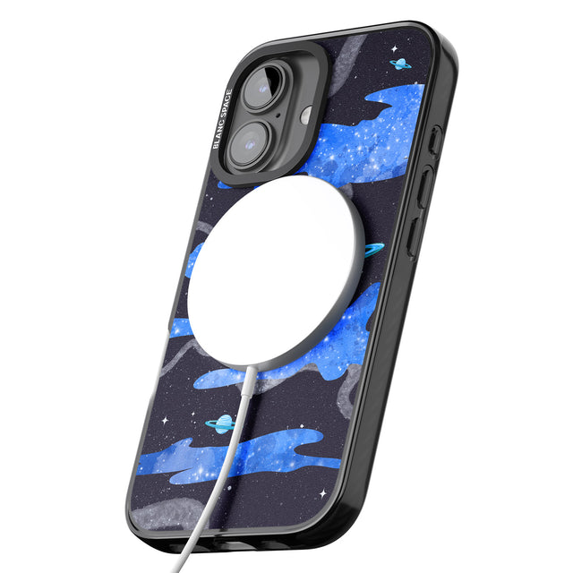 iPhone 16 Pro Max Blue Galaxy Black Impact Phone Case