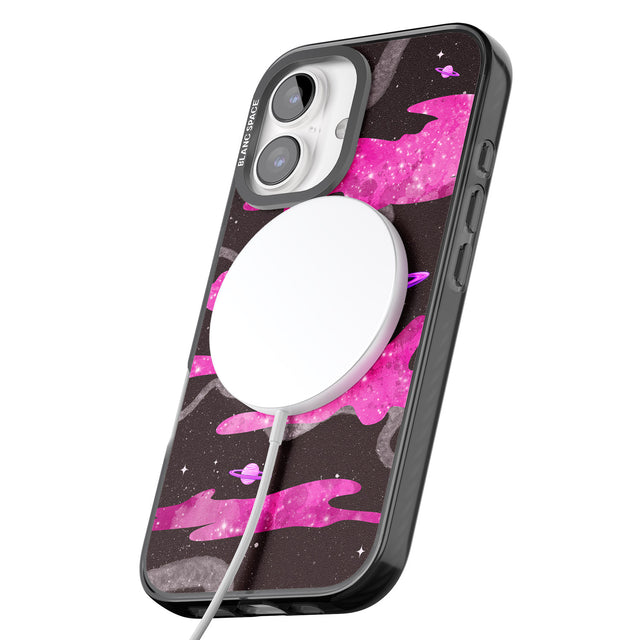 iPhone 16 Pro Max Pink Galaxy Black Impact Phone Case