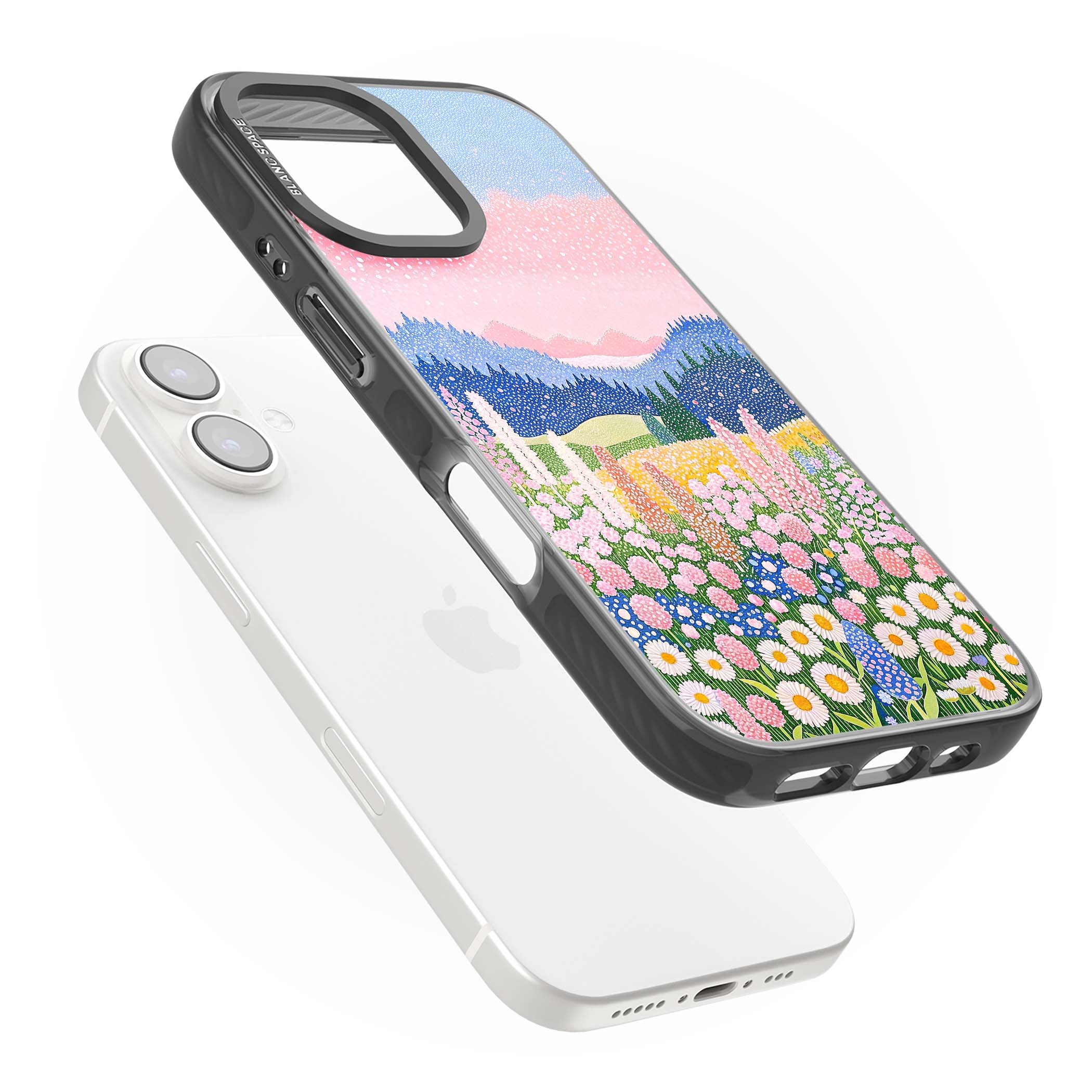 Valley Horizon cottagecore iPhone case | Black Impact Magsafe case for iPhone 16, iPhone 16 Plus