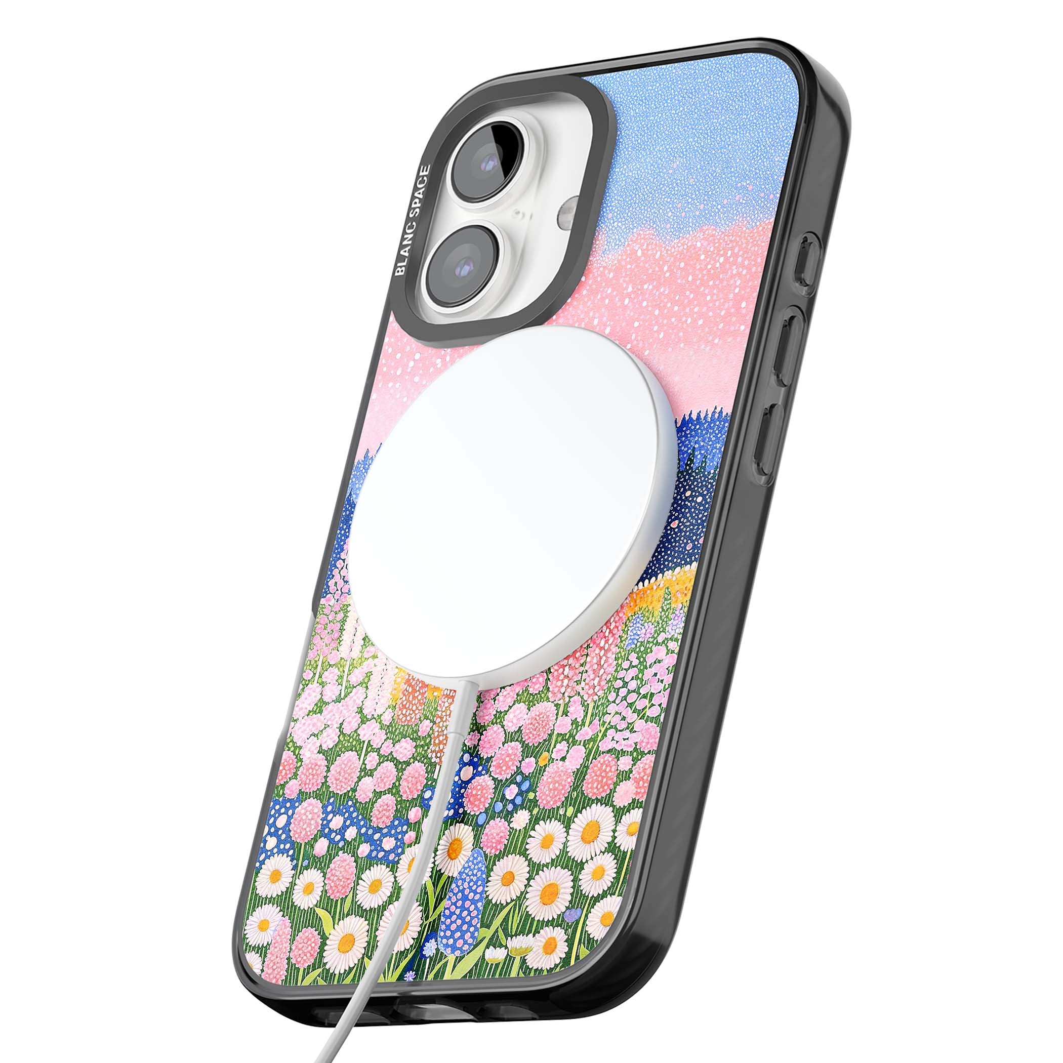 Valley Horizon cottagecore iPhone case | Black Impact Magsafe case for iPhone 16, iPhone 16 Plus