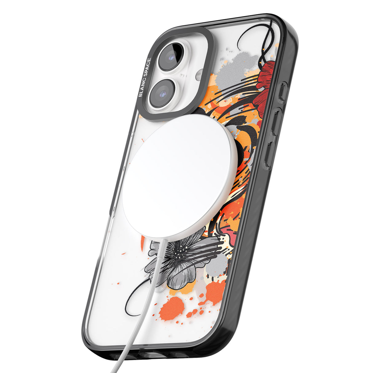 iPhone 16 Pro Max Sugar Skull Tiger Black Impact Phone Case