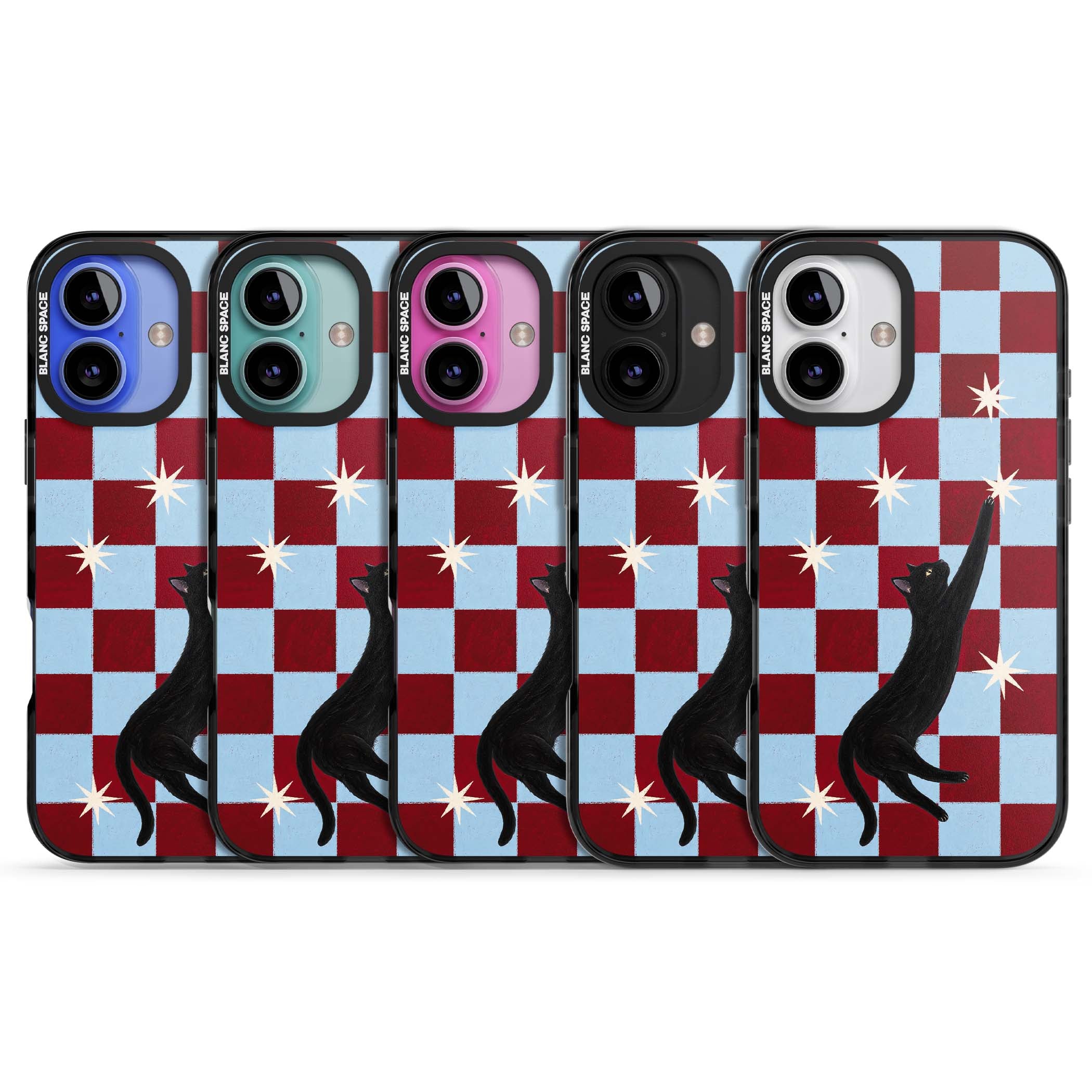 Starlit Kitty animals iPhone case | Black Impact Magsafe case for iPhone 16, iPhone 16 Plus