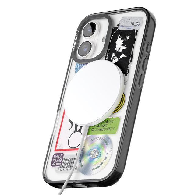 iPhone 16 Pro Max Peeled Sticker Mix Black Impact Phone Case