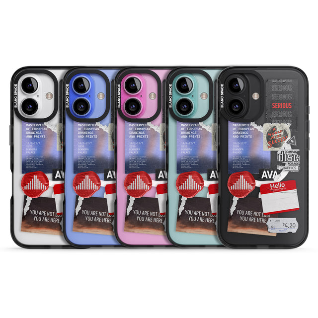 iPhone 16 Pro Max Red & Black Sticker Mix Black Impact Phone Case