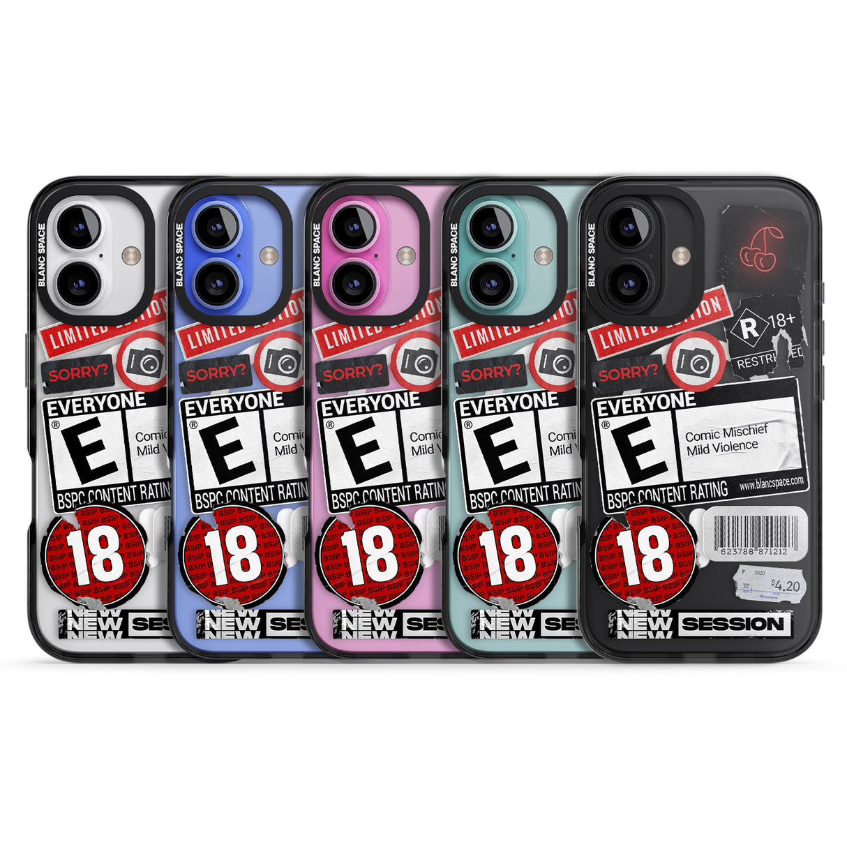 iPhone 16 Pro Max Rated 18+ Sticker Mix Black Impact Phone Case