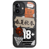 iPhone 16 Pro Max Asian Sticker Mix Black Impact Phone Case