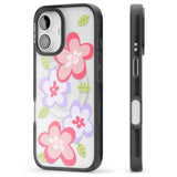 iPhone 16 Pro Max Funky Flowers Black Impact Phone Case