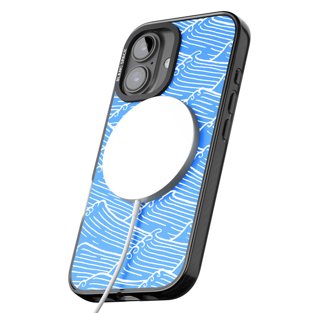 iPhone 16 Pro Max Waves Pattern Black Impact Phone Case