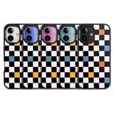 iPhone 16 Pro Max Vibrant Retro Checkered Black Impact Phone Case + Magsafe