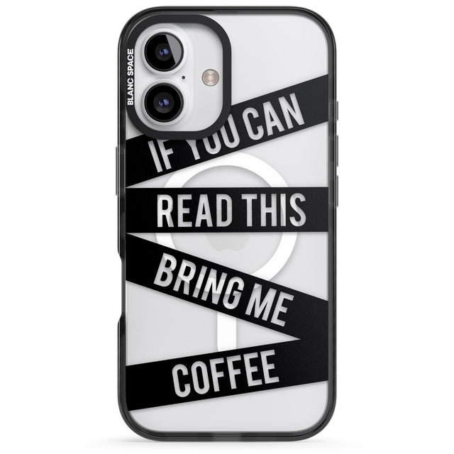 iPhone 16 Pro Max Black Stripes Bring Me Coffee Black Impact Phone Case