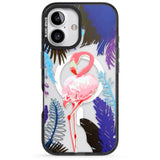 iPhone 16 Pro Max Tropical Flamingo Black Impact Phone Case