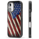 iPhone 16 Pro Max Distressed US Flag Black Impact Phone Case