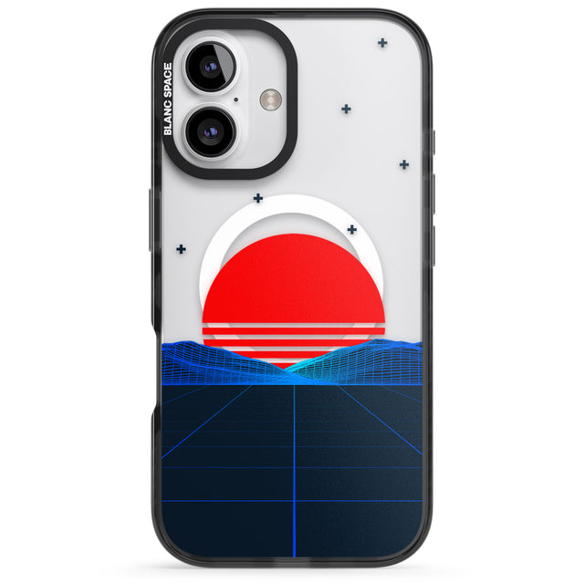 iPhone 16 Pro Max Japanese Sunset Vaporwave Black Impact Phone Case