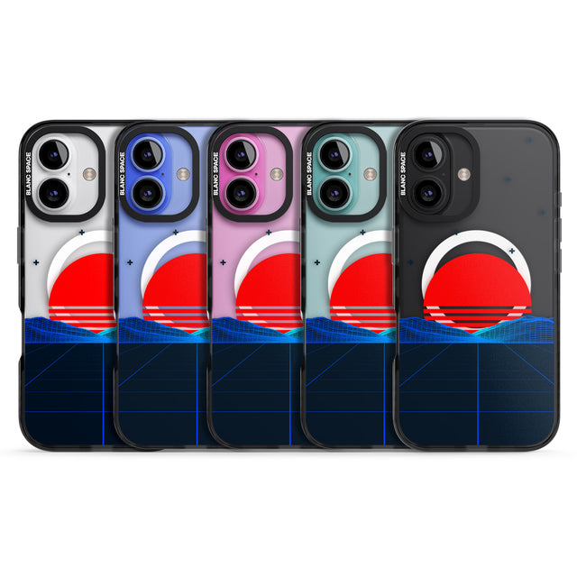 iPhone 16 Pro Max Japanese Sunset Vaporwave Black Impact Phone Case