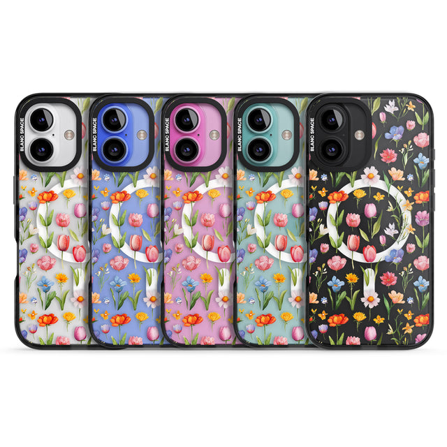 iPhone 16 Pro Max Small Flower Mix Black Impact Phone Case + Magsafe