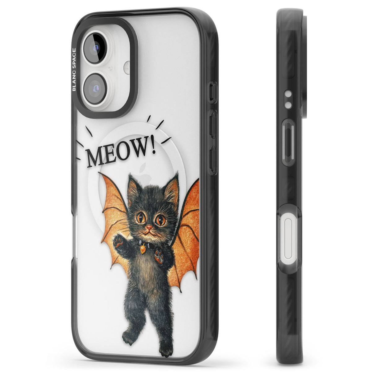 MEOW! Black Impact Magsafe Phone Case for iPhone 16, iPhone 16 Plus