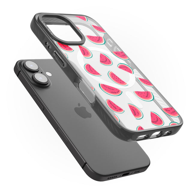 iPhone 16 Pro Max Watermelon Slices - Clear Black Impact Phone Case