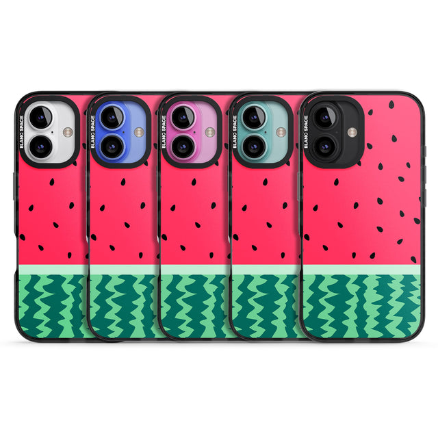 iPhone 16 Pro Max Full Watermelon Print Black Impact Phone Case