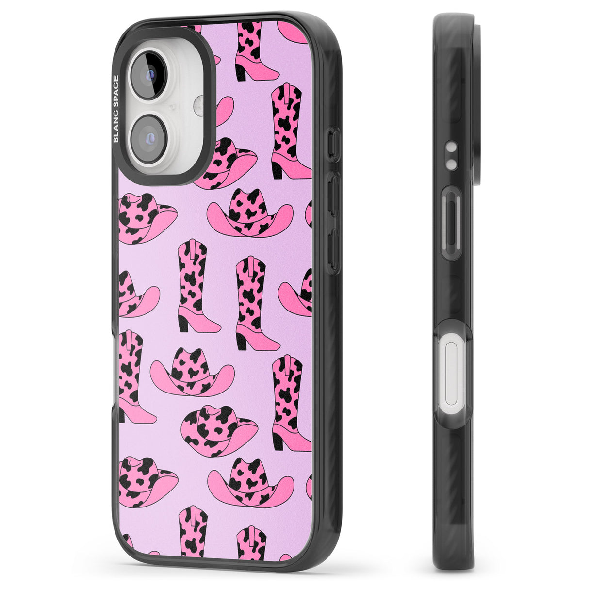 iPhone 16 Pro Max Cow-Girl Pattern Black Impact Phone Case