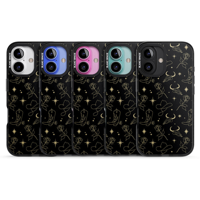 iPhone 16 Pro Max Celestial West Pattern Black Impact Phone Case