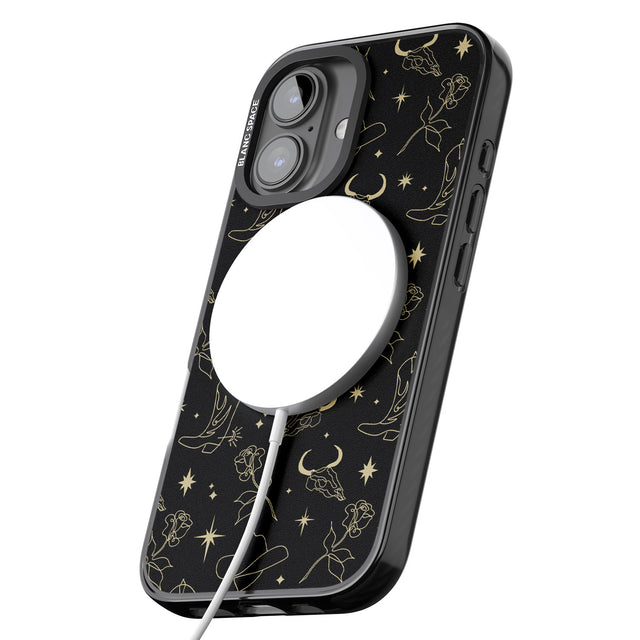 iPhone 16 Pro Max Celestial West Pattern Black Impact Phone Case