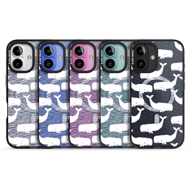 iPhone 16 Pro Max Cute Whales (Transparent) Black Impact Phone Case